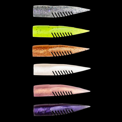 Assorted fishing lures with different colors  on a black background